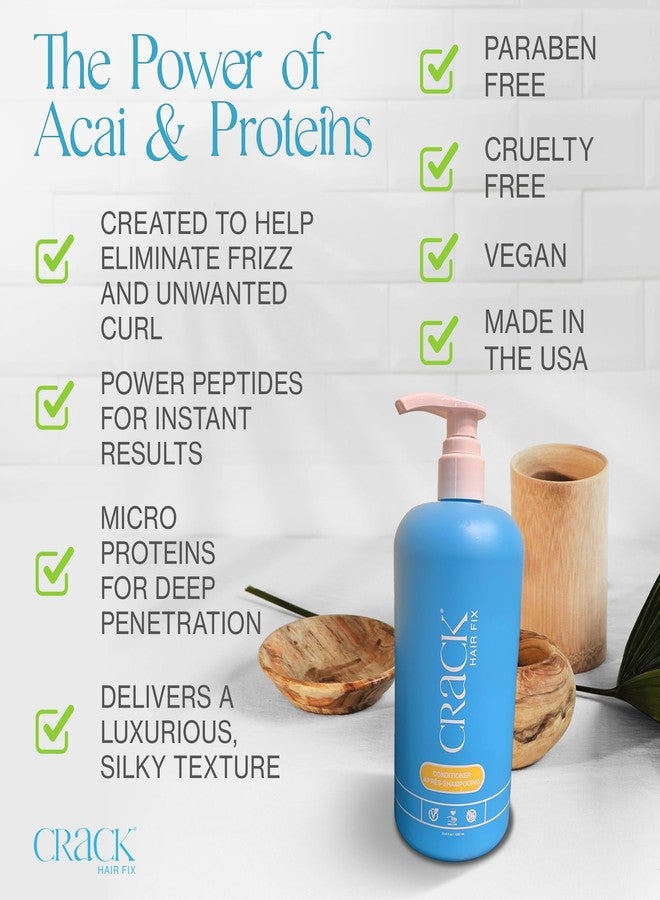 كراك بلسم كراك هير فيكس مع عبوة بمضخة | ترطيب مكثف وتحكم في التجعد | يقوي الشعر، ويفك تشابكه، ويعيد إليه لمعانه | خالٍ من الكبريتات، نباتي، لم يُختبر على الحيوانات، ومصنوع في الولايات المتحدة الأمريكية | 33.8 أونصة - Image 4